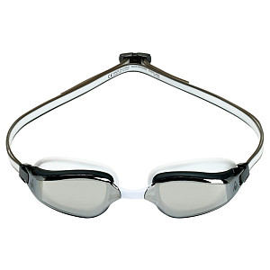 Aqua Sphere FASTLANE Schwimmbrille aus Titan. silberne Spiegelgläser - weiß/grau