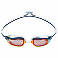 Aqua Sphere FASTLANE Schwimmbrille aus Titan. Spiegelglas rot - marineblau/rot